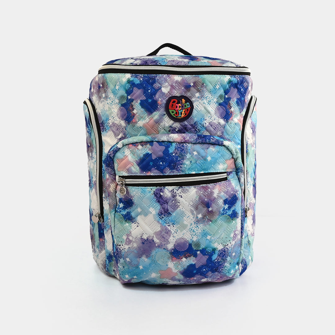 Blue Splashes Zigzag Quilted Mother Bag