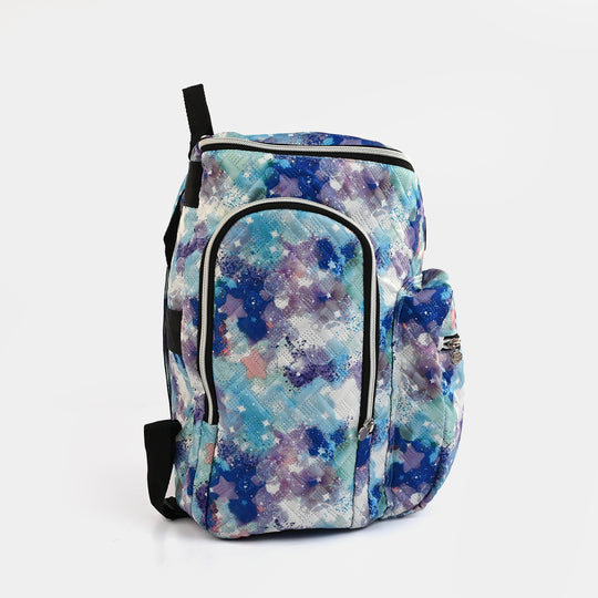 Blue Splashes Zigzag Quilted Mother Bag