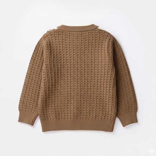 Infant Girls Acrylic Suit - Brown