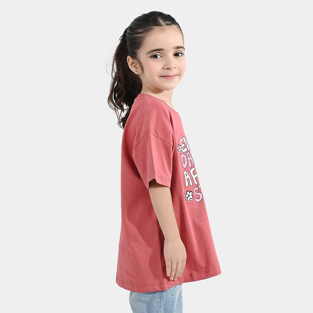 Girls Jersey/Terry T-Shirt (Fresh Start) - Faded Rose