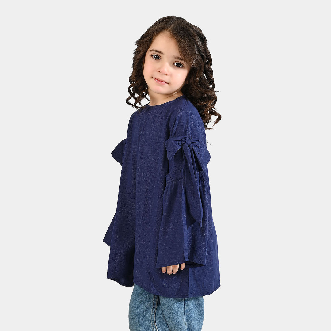 Girls Cotton Casual Top Galaxy - Navy Blue