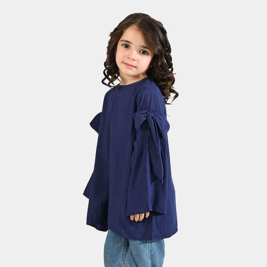 Girls Cotton Casual Top Galaxy - Navy Blue