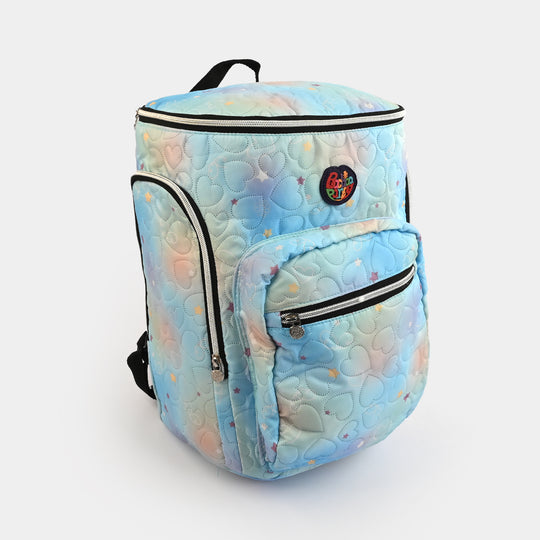 Light Blue Hearts Quilted Mother Bag