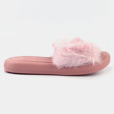 Girls Fur Slippers 1636-M2-Pink