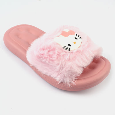 Girls Fur Slippers 1636-M2-Pink