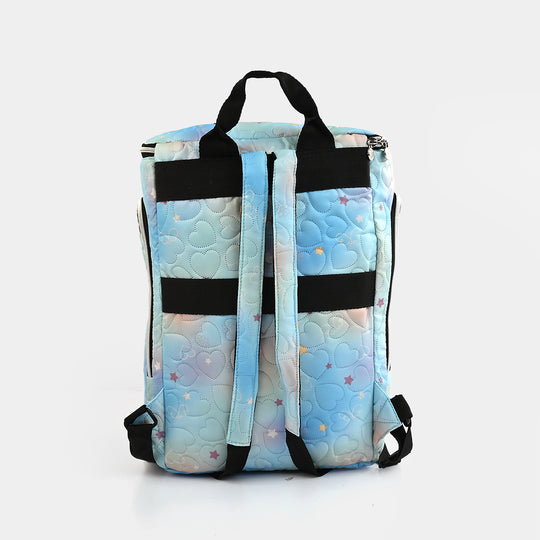 Light Blue Hearts Quilted Mother Bag