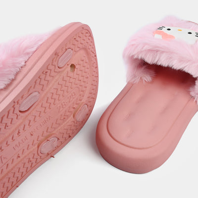 Girls Fur Slippers 1636-M2-Pink