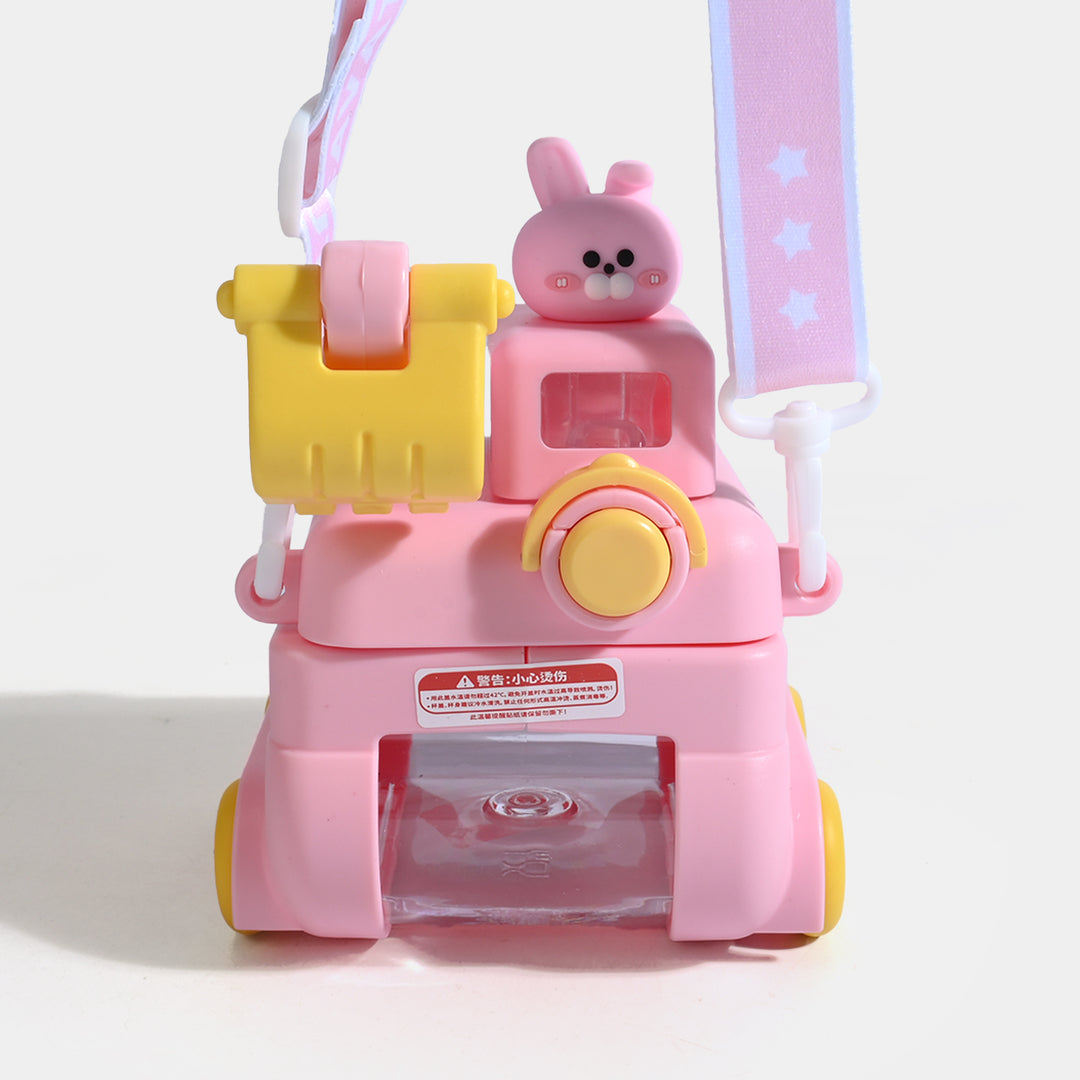 CUTE EXCAVATOR STRAW CUP WATER BOTTLE/BEAKER | SH2695 - PINK