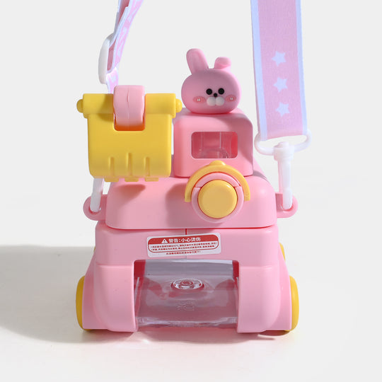 CUTE EXCAVATOR STRAW CUP WATER BOTTLE/BEAKER | SH2695 - PINK