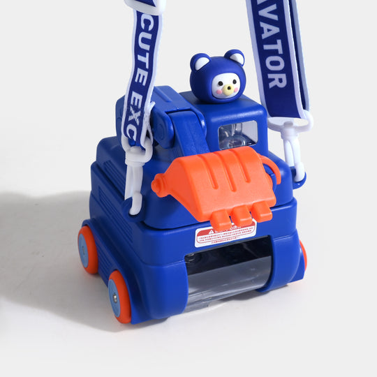 CUTE EXCAVATOR STRAW CUP WATER BOTTLE/BEAKER | SH2695 - BLUE