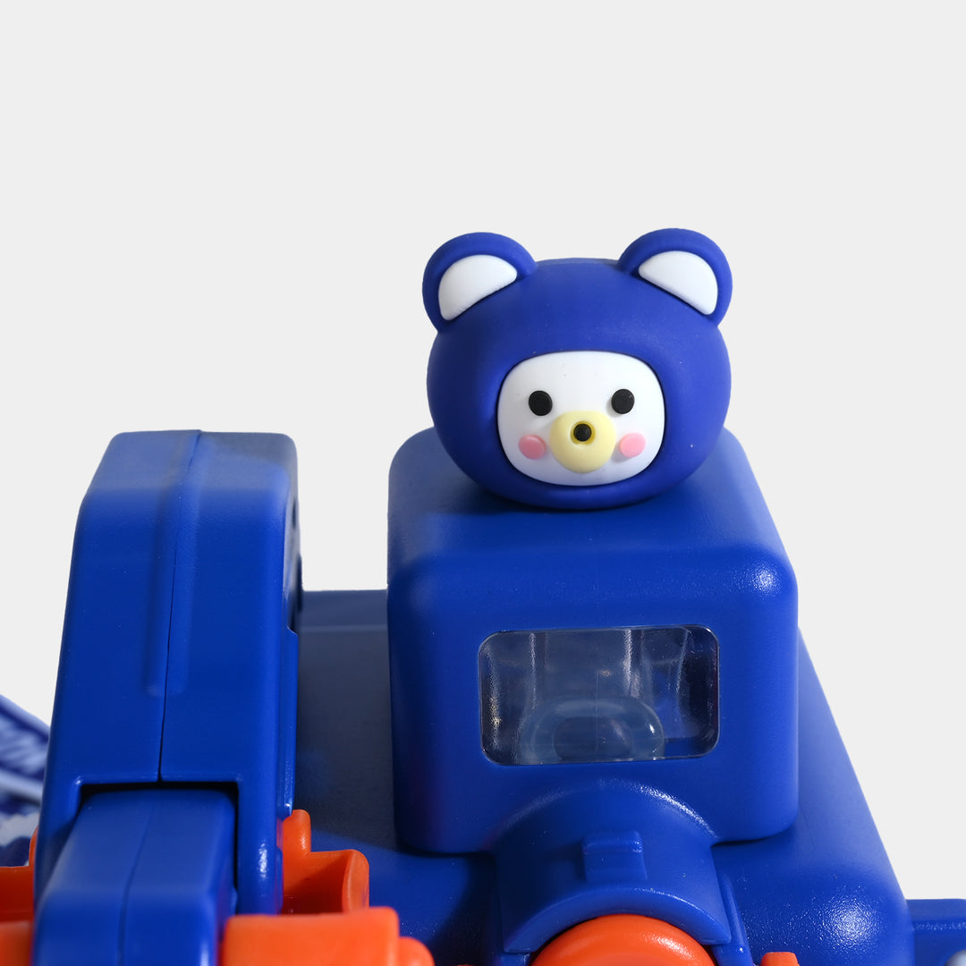 CUTE EXCAVATOR STRAW CUP WATER BOTTLE/BEAKER | SH2695 - BLUE