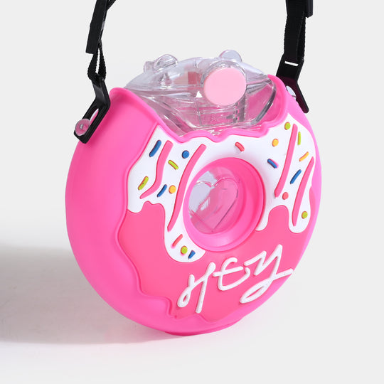 DONUT STRAW TUMBLER/BEAKER FOR GIRLS | SH2692 - D.PINK