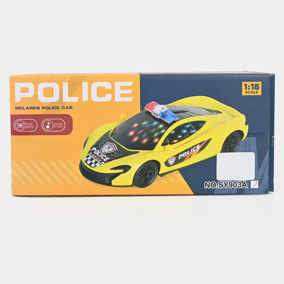 Electric Police Car With Light & Music For Kids