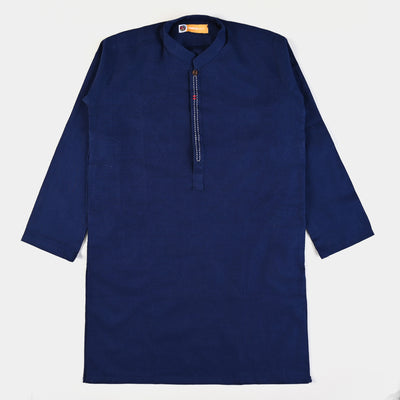 Boys Cotton Slub 2 Piece Suit -Navy Blue