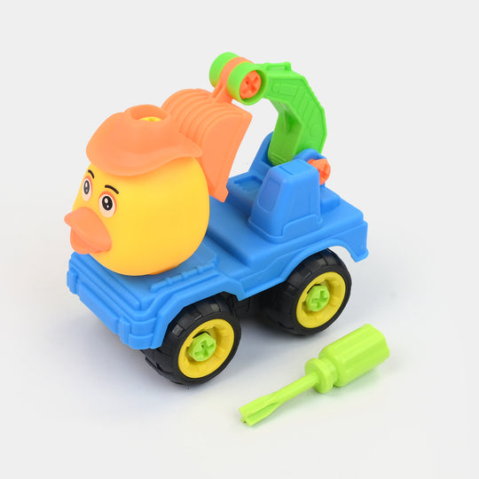 Manual Friction-Powered Toy Vehicle