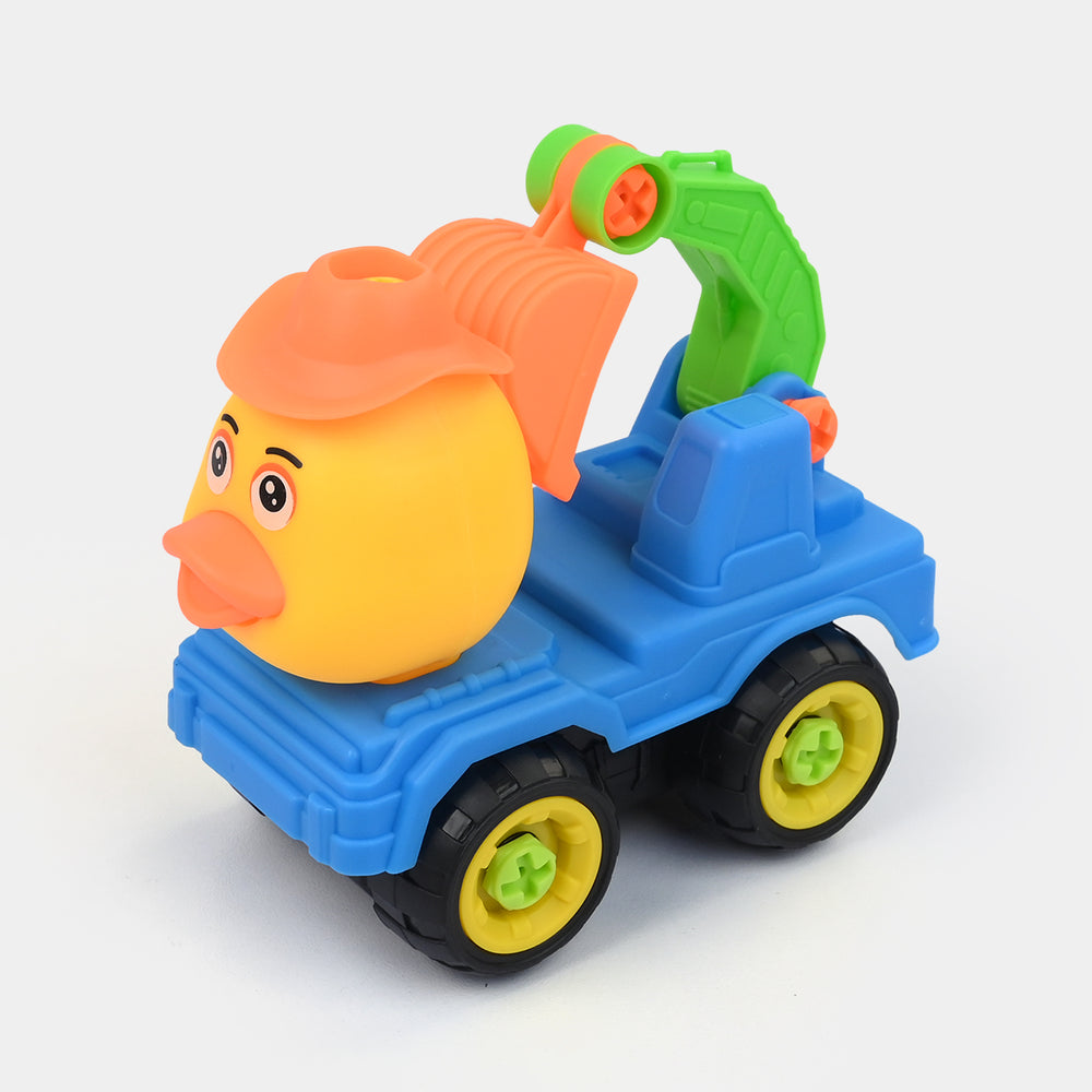 Manual Friction-Powered Toy Vehicle