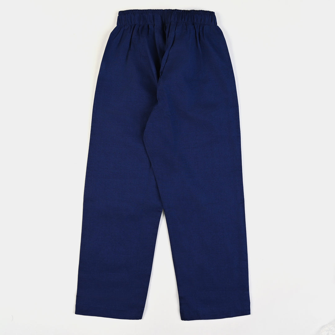 Boys Cotton Slub 2 Piece Suit -Navy Blue