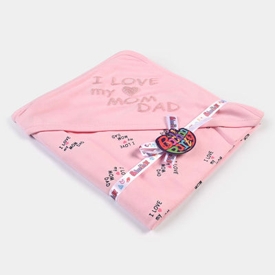 Baby Wrapping Sheet I Love Mom Dad | Pink