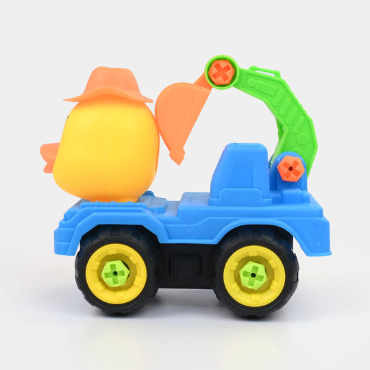Manual Friction-Powered Toy Vehicle