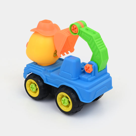 Manual Friction-Powered Toy Vehicle