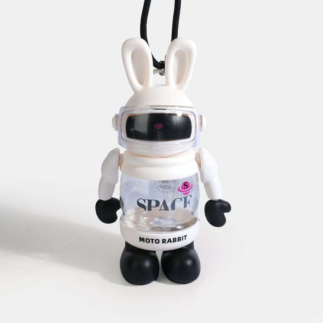 RABBIT STRAW WATER BOTTLE/BEAKER | SH2691 - WHITE