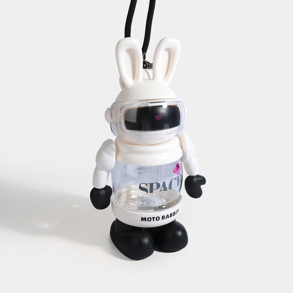 RABBIT STRAW WATER BOTTLE/BEAKER | SH2691 - WHITE