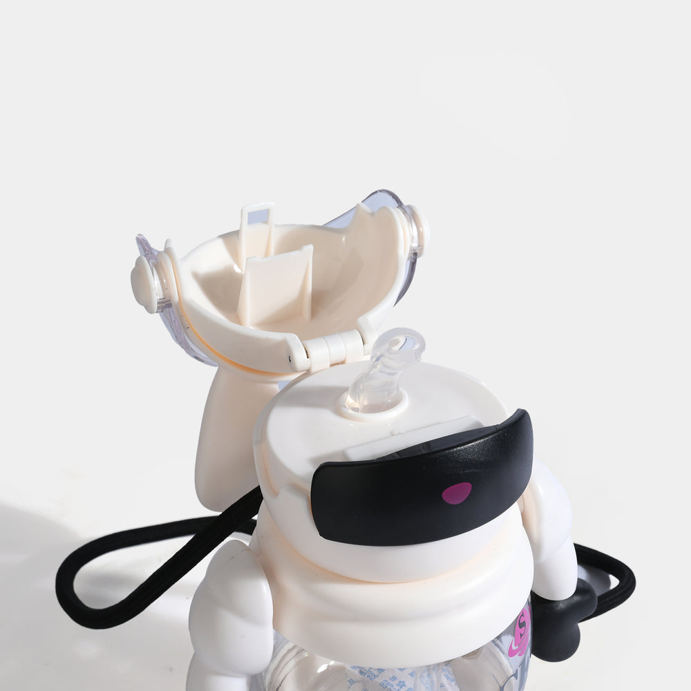 RABBIT STRAW WATER BOTTLE/BEAKER | SH2691 - WHITE