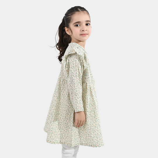Girls Cotton Casual Frock (Chinky) - Multi