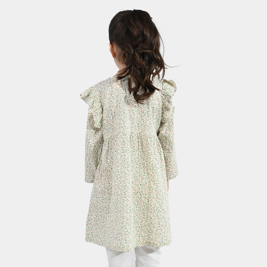 Girls Cotton Casual Frock (Chinky) - Multi