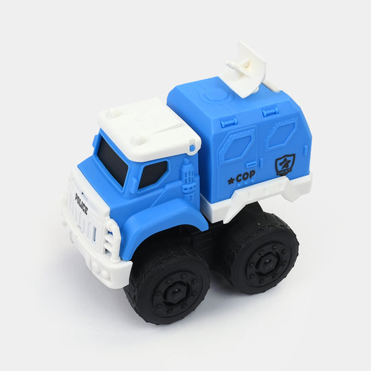 Manual Friction-Powered Toy Vehicle