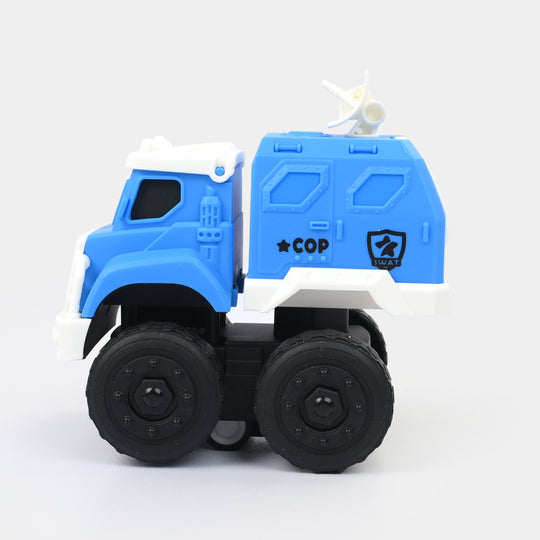 Manual Friction-Powered Toy Vehicle