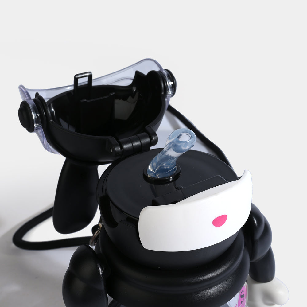 RABBIT STRAW WATER BOTTLE/BEAKER | SH2691 - BLACK