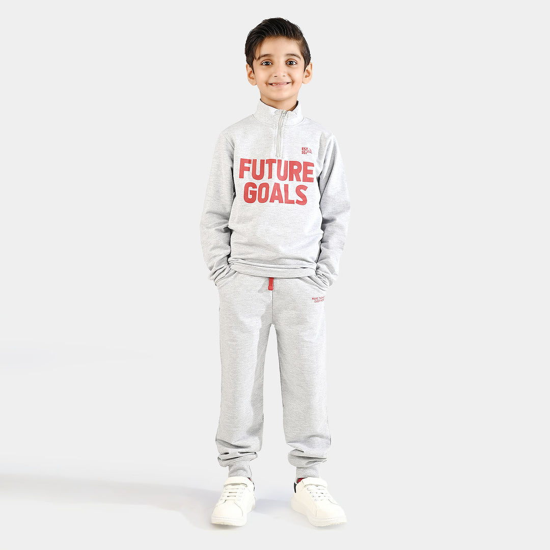 Boys Jersey/Terry 2 Piece Suit Future Goals-Grey