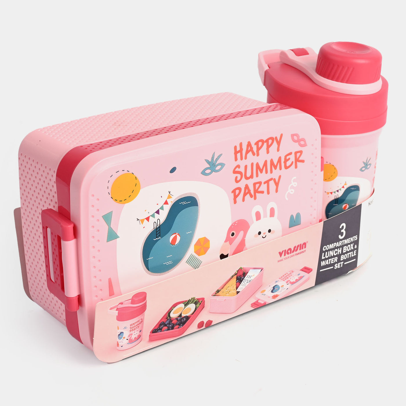 Plastic Lunch Box With Bottle For Kids