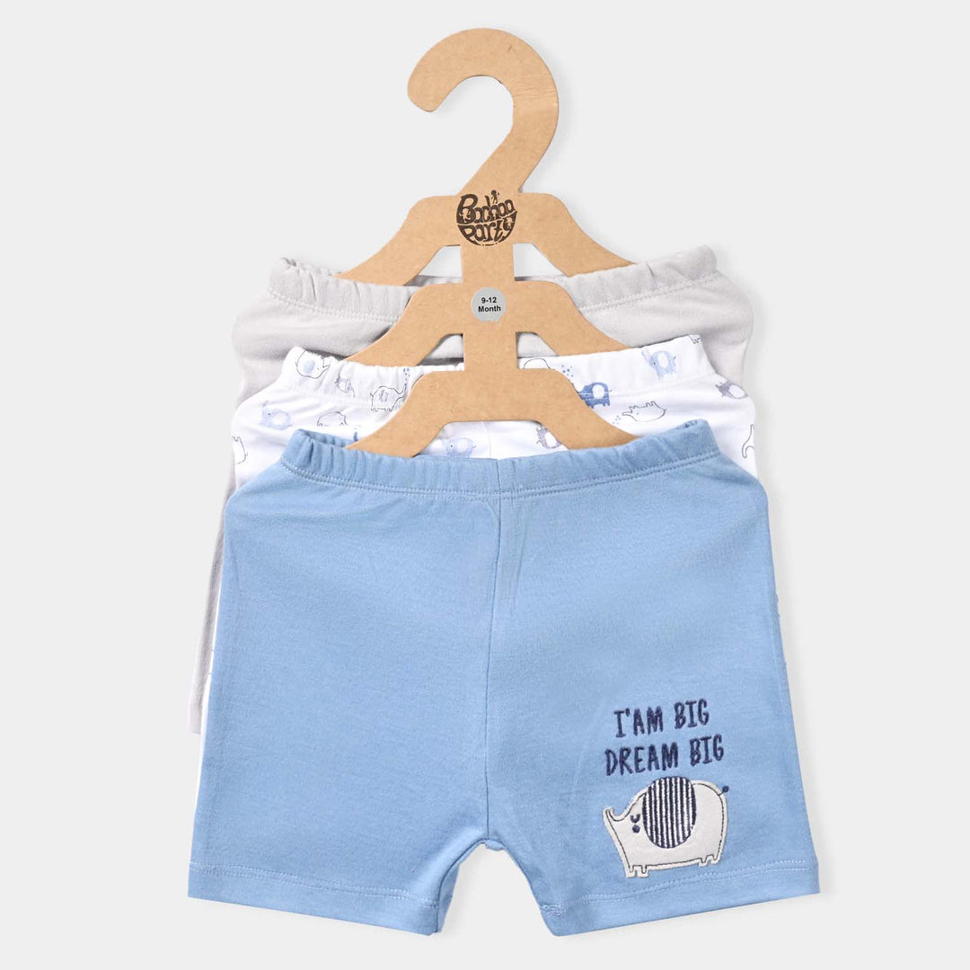 Infant Boys Cotton Interlock 3 Piece Short Set-mIX