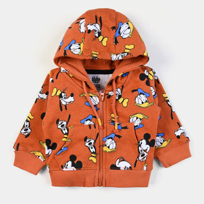 Infant Boys Fleece Knitted Jacket Character-A.Orange