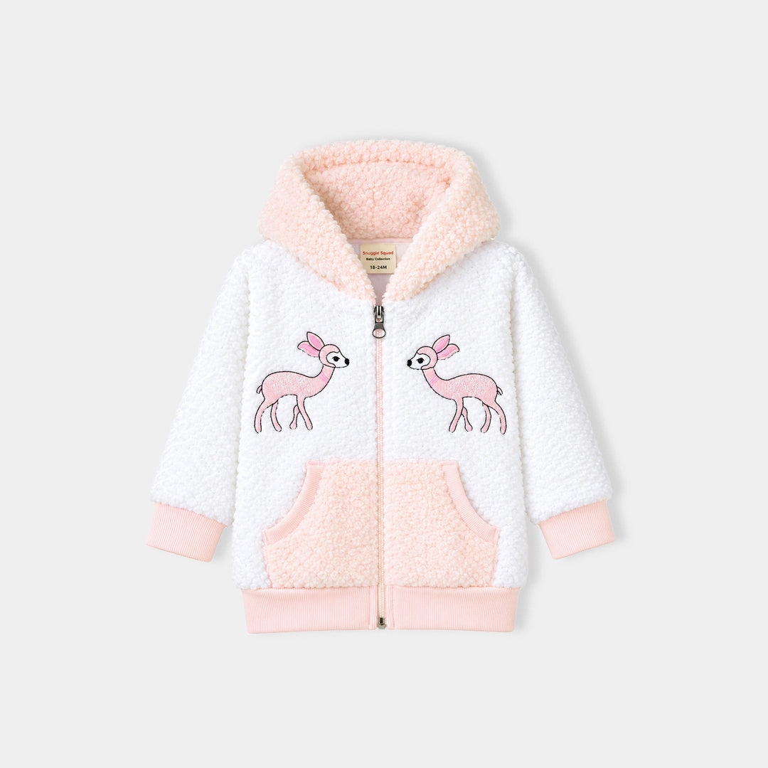 Infant Boys Faux Fur Knitted Suit FL217-2P-White.Peach