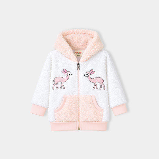 Infant Boys Faux Fur Knitted Suit FL217-2P-White.Peach