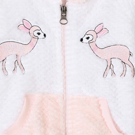 Infant Boys Faux Fur Knitted Suit FL217-2P-White.Peach