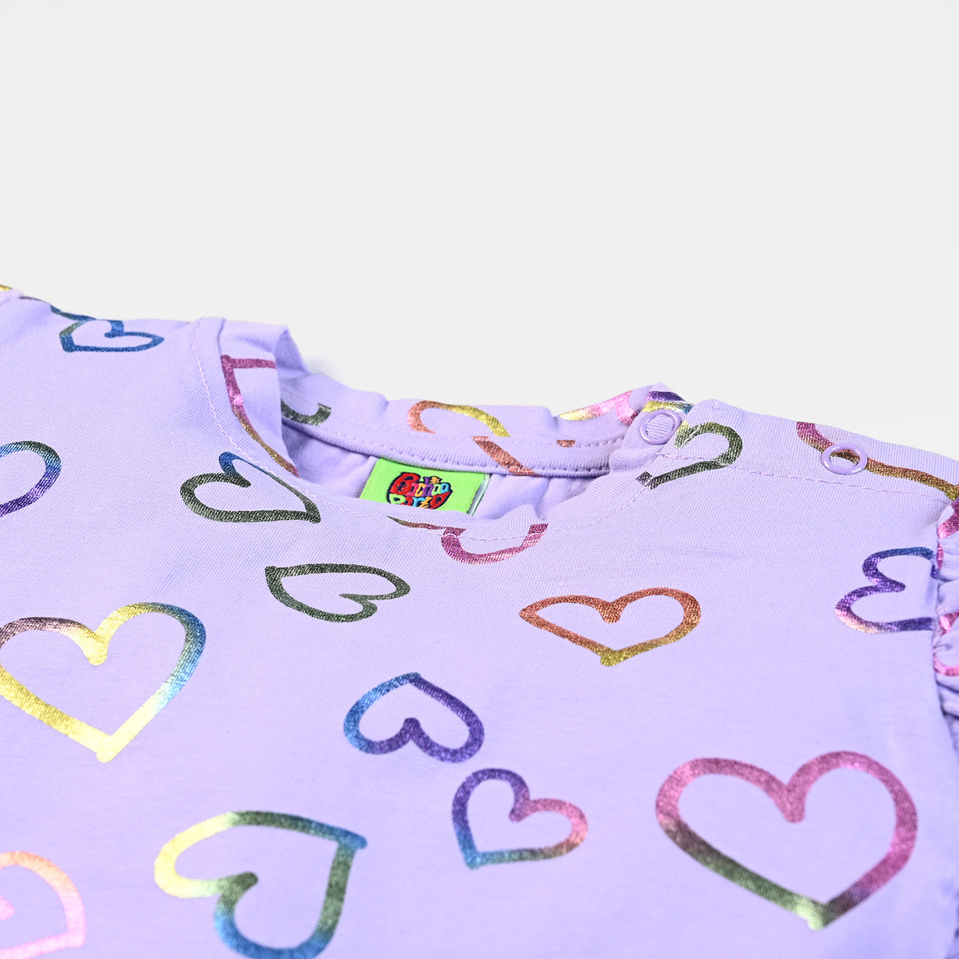 Infant Girls Jersey T-Shirt Multi Hearts -Purple