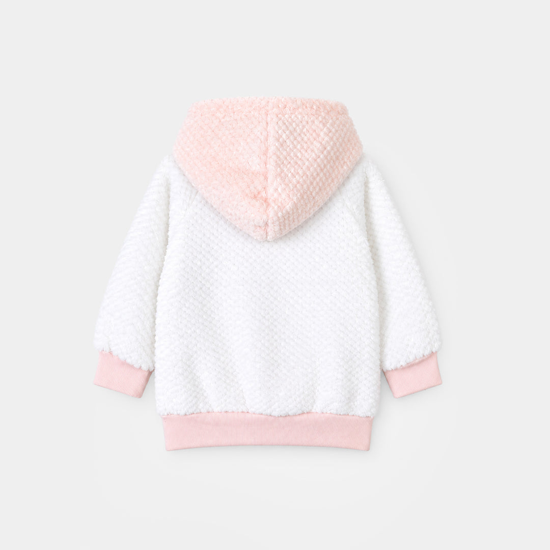 Infant Boys Faux Fur Knitted Suit FL217-2P-White.Peach