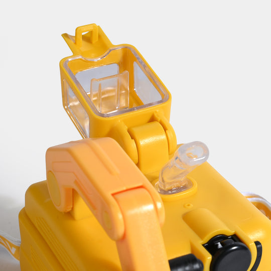 CUTE EXCAVATOR STRAW CUP WATER BOTTLE/BEAKER | SH2695 - YELLOW