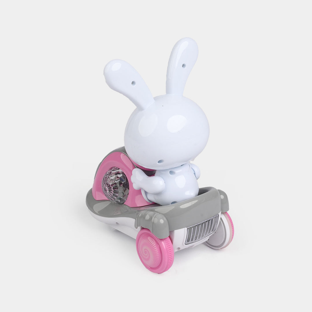 Electric Spinning Rabbit Motorcycle with Lights & Sound