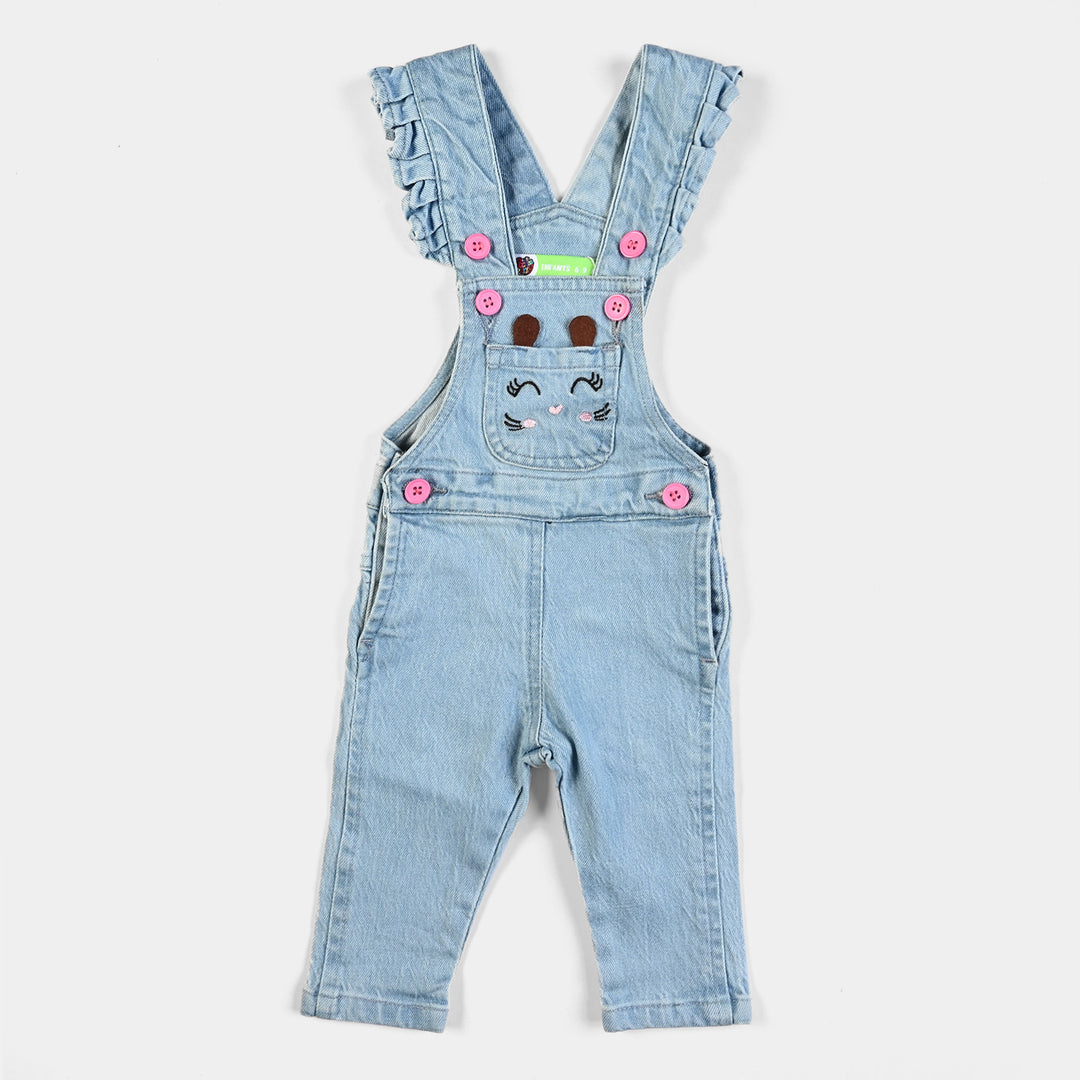 Infant Girls Denim Dungarees CAT-LIGHT BLUE