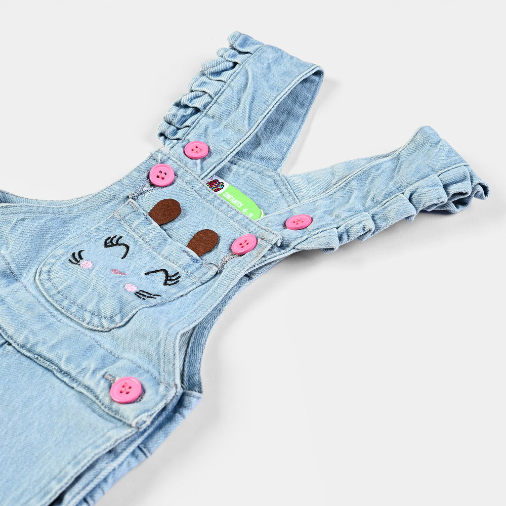 Infant Girls Denim Dungarees CAT-LIGHT BLUE