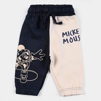 Infant Boys Fleece Sleeping Pyjamas Mickey Mouse-Navy Blue