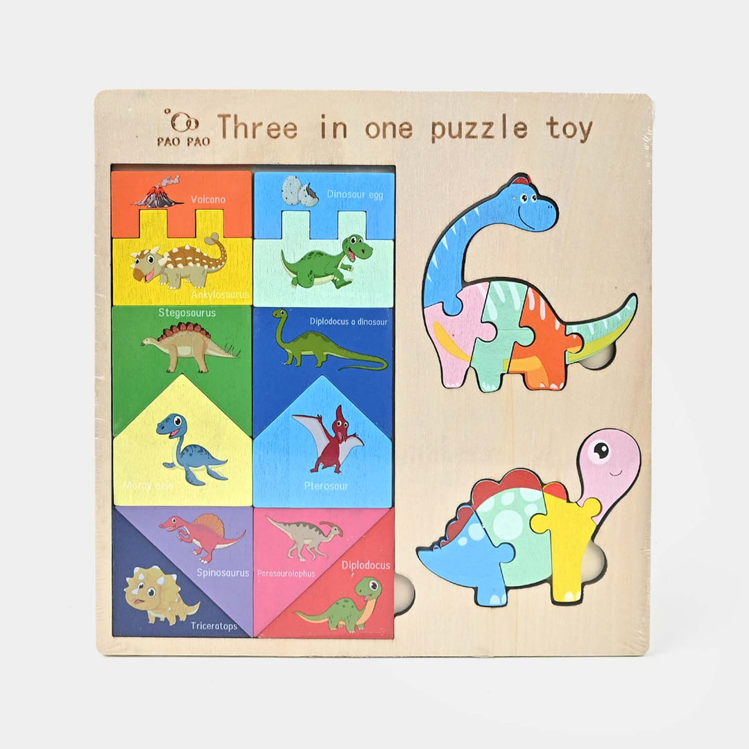 Wooden Slate 3 In 1 Puzzle Toy for Kids