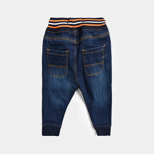 Infant Boys Denim Pant Monster-Mid Blue