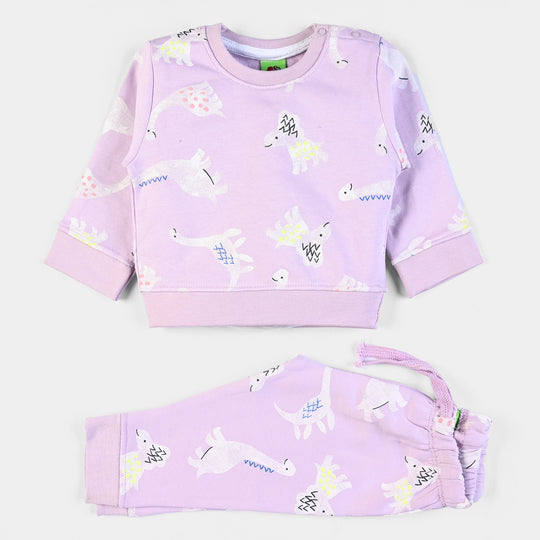 Infant Girls fleece Knitted 2PC Suit Dinosaurs