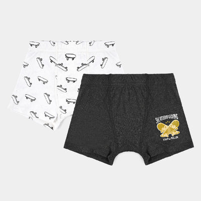 Boys Cotton Jersey Boxer Pack of 2 Skate-Of/Wh.Char